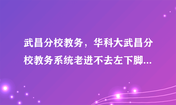 武昌分校教务，华科大武昌分校教务系统老进不去左下脚显示网业有错误什么原因