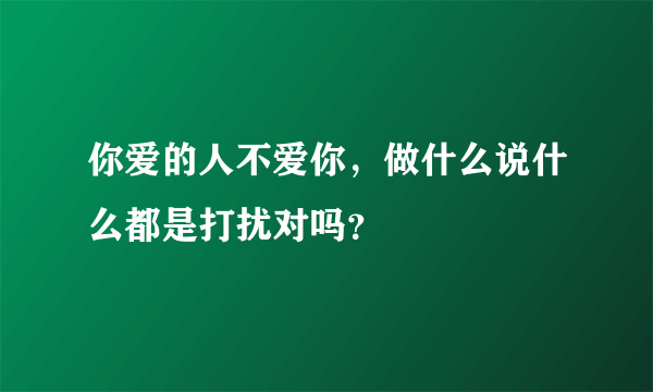 你爱的人不爱你，做什么说什么都是打扰对吗？