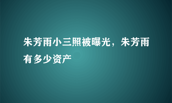 朱芳雨小三照被曝光，朱芳雨有多少资产