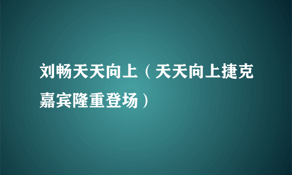 刘畅天天向上（天天向上捷克嘉宾隆重登场）