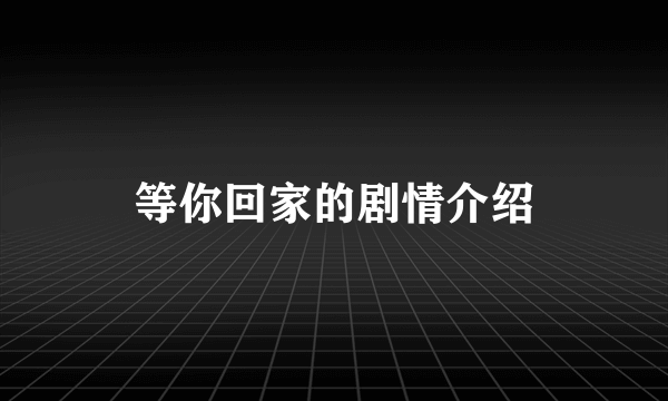 等你回家的剧情介绍