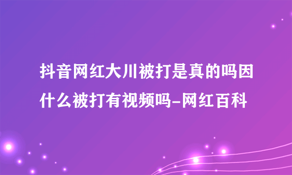 抖音网红大川被打是真的吗因什么被打有视频吗-网红百科