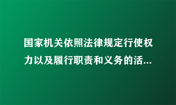 国家机关依照法律规定行使权力以及履行职责和义务的活动，称为什么