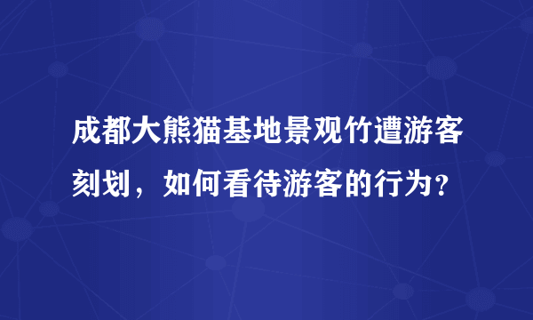 成都大熊猫基地景观竹遭游客刻划，如何看待游客的行为？