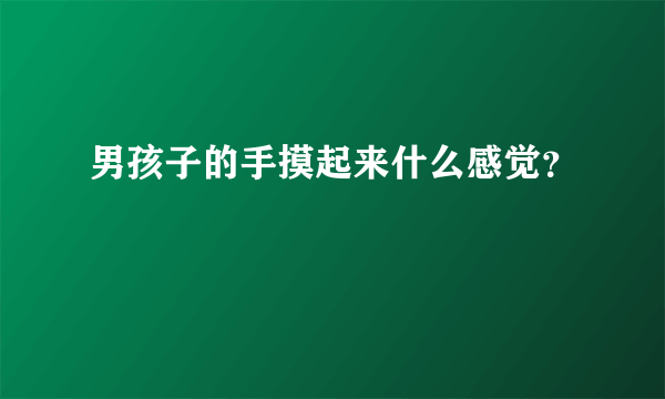 男孩子的手摸起来什么感觉？