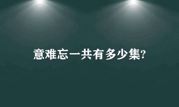 意难忘一共有多少集?