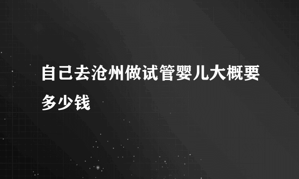 自己去沧州做试管婴儿大概要多少钱