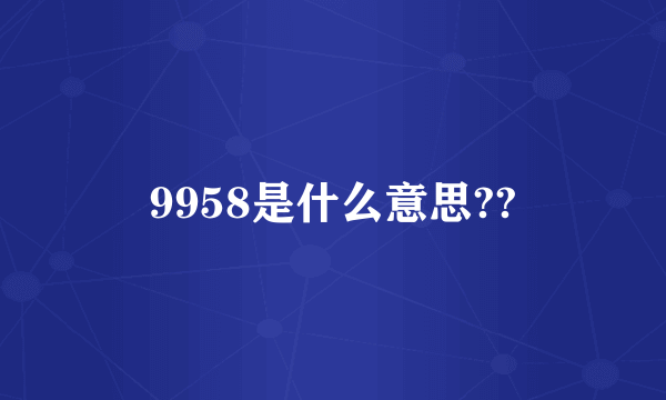 9958是什么意思??