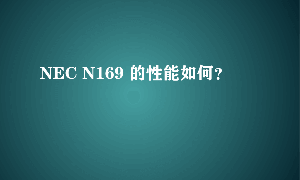 NEC N169 的性能如何？