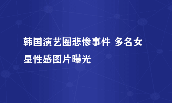 韩国演艺圈悲惨事件 多名女星性感图片曝光