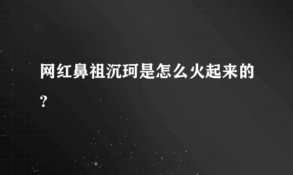 网红鼻祖沉珂是怎么火起来的？