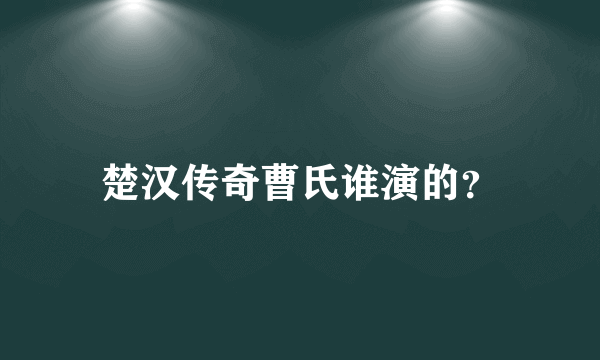 楚汉传奇曹氏谁演的？