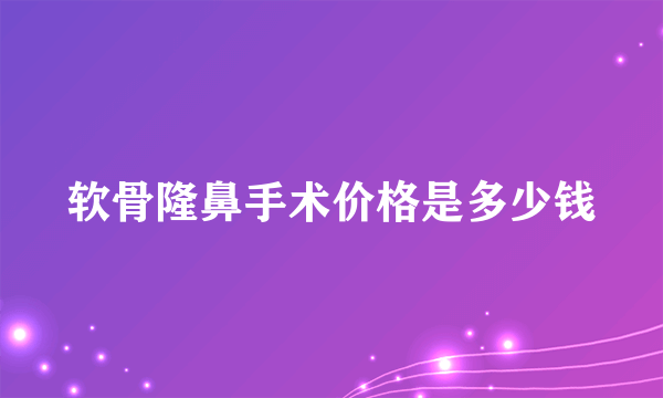 软骨隆鼻手术价格是多少钱