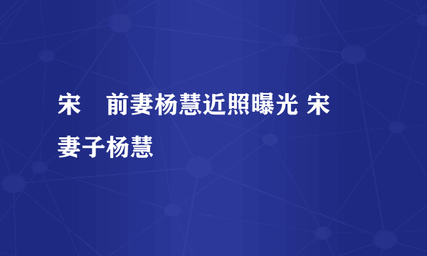 宋喆前妻杨慧近照曝光 宋喆妻子杨慧