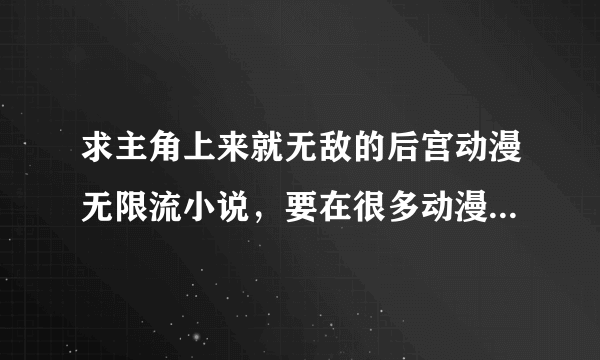 求主角上来就无敌的后宫动漫无限流小说，要在很多动漫里穿越的小说，希望大家提供小说名字，谢谢了80分呢