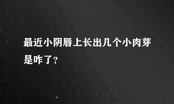 最近小阴唇上长出几个小肉芽是咋了？