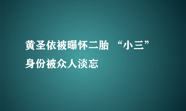 黄圣依被曝怀二胎 “小三”身份被众人淡忘