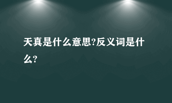 天真是什么意思?反义词是什么?