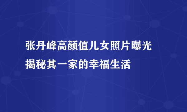 张丹峰高颜值儿女照片曝光 揭秘其一家的幸福生活