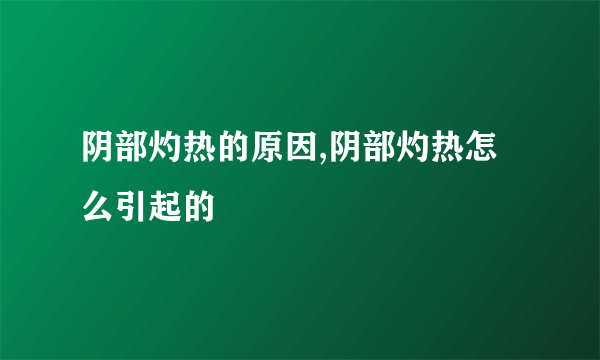 阴部灼热的原因,阴部灼热怎么引起的