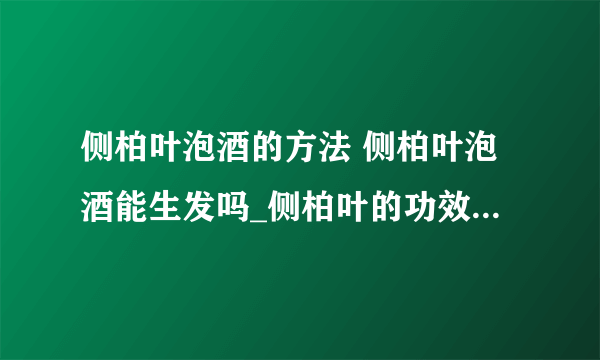 侧柏叶泡酒的方法 侧柏叶泡酒能生发吗_侧柏叶的功效有哪些_侧柏叶的作用有哪些_侧柏叶泡酒的好处