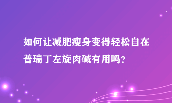 如何让减肥瘦身变得轻松自在普瑞丁左旋肉碱有用吗？