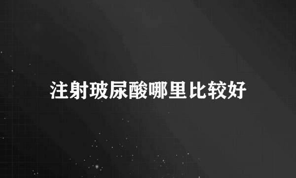 注射玻尿酸哪里比较好