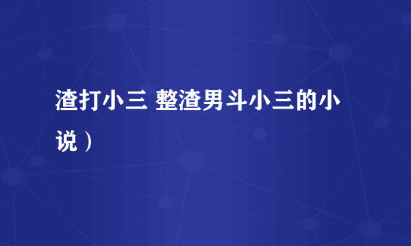 渣打小三 整渣男斗小三的小说）