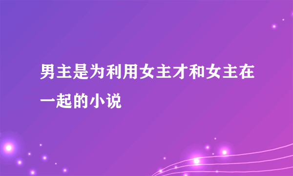 男主是为利用女主才和女主在一起的小说