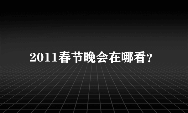 2011春节晚会在哪看？