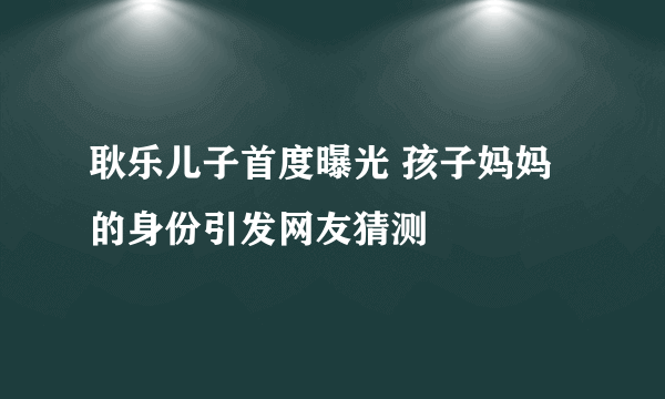 耿乐儿子首度曝光 孩子妈妈的身份引发网友猜测