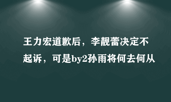 王力宏道歉后，李靓蕾决定不起诉，可是by2孙雨将何去何从