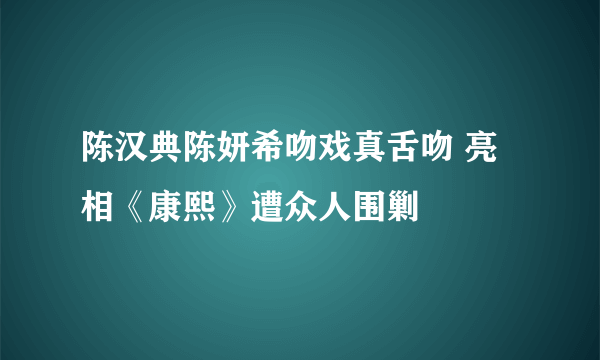 陈汉典陈妍希吻戏真舌吻 亮相《康熙》遭众人围剿