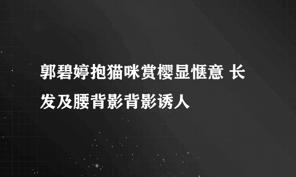 郭碧婷抱猫咪赏樱显惬意 长发及腰背影背影诱人