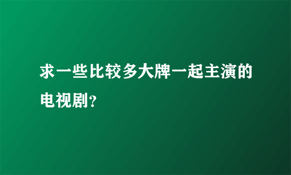 求一些比较多大牌一起主演的电视剧？