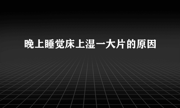 晚上睡觉床上湿一大片的原因