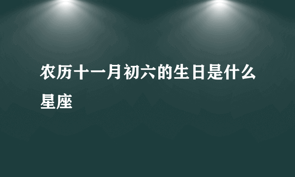 农历十一月初六的生日是什么星座