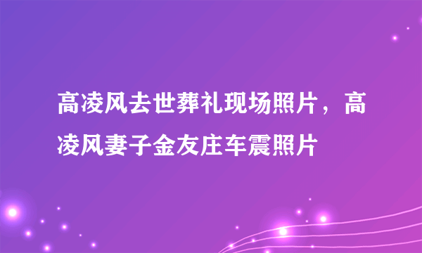 高凌风去世葬礼现场照片，高凌风妻子金友庄车震照片