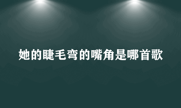 她的睫毛弯的嘴角是哪首歌