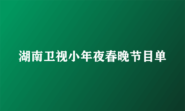 湖南卫视小年夜春晚节目单