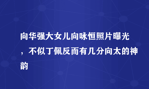 向华强大女儿向咏恒照片曝光，不似丁佩反而有几分向太的神韵