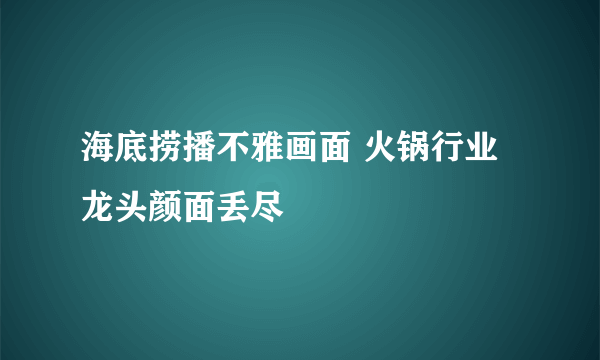 海底捞播不雅画面 火锅行业龙头颜面丢尽