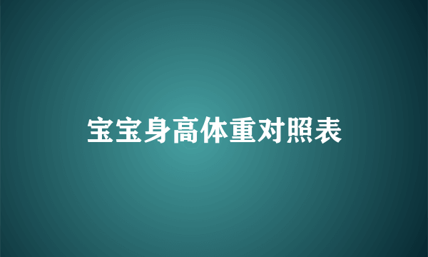 宝宝身高体重对照表