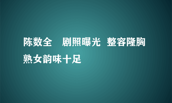 陈数全祼剧照曝光  整容隆胸熟女韵味十足