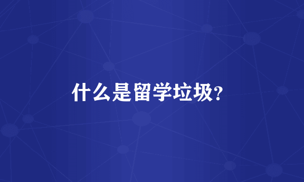 什么是留学垃圾？