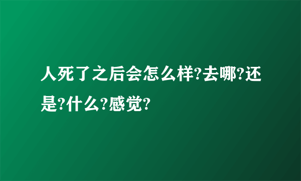 人死了之后会怎么样?去哪?还是?什么?感觉?