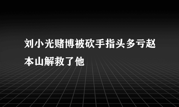 刘小光赌博被砍手指头多亏赵本山解救了他