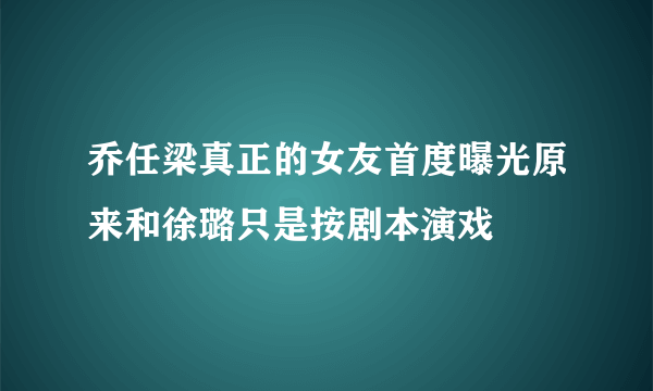 乔任梁真正的女友首度曝光原来和徐璐只是按剧本演戏