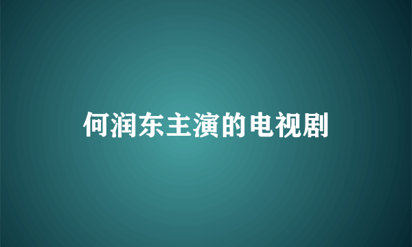 何润东主演的电视剧