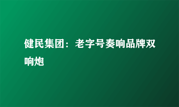 健民集团：老字号奏响品牌双响炮